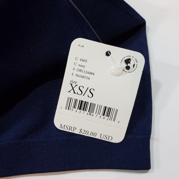 Free People Intimately Scoop Neck Seamless Crop Navy XS/S MSRP $20  FP135 - Picture 8 of 9